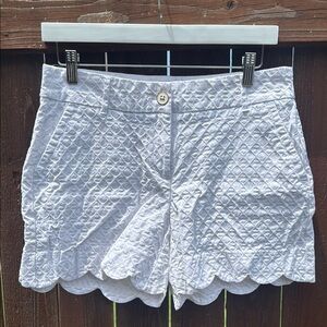 Crown & Ivy White Textured Shorts